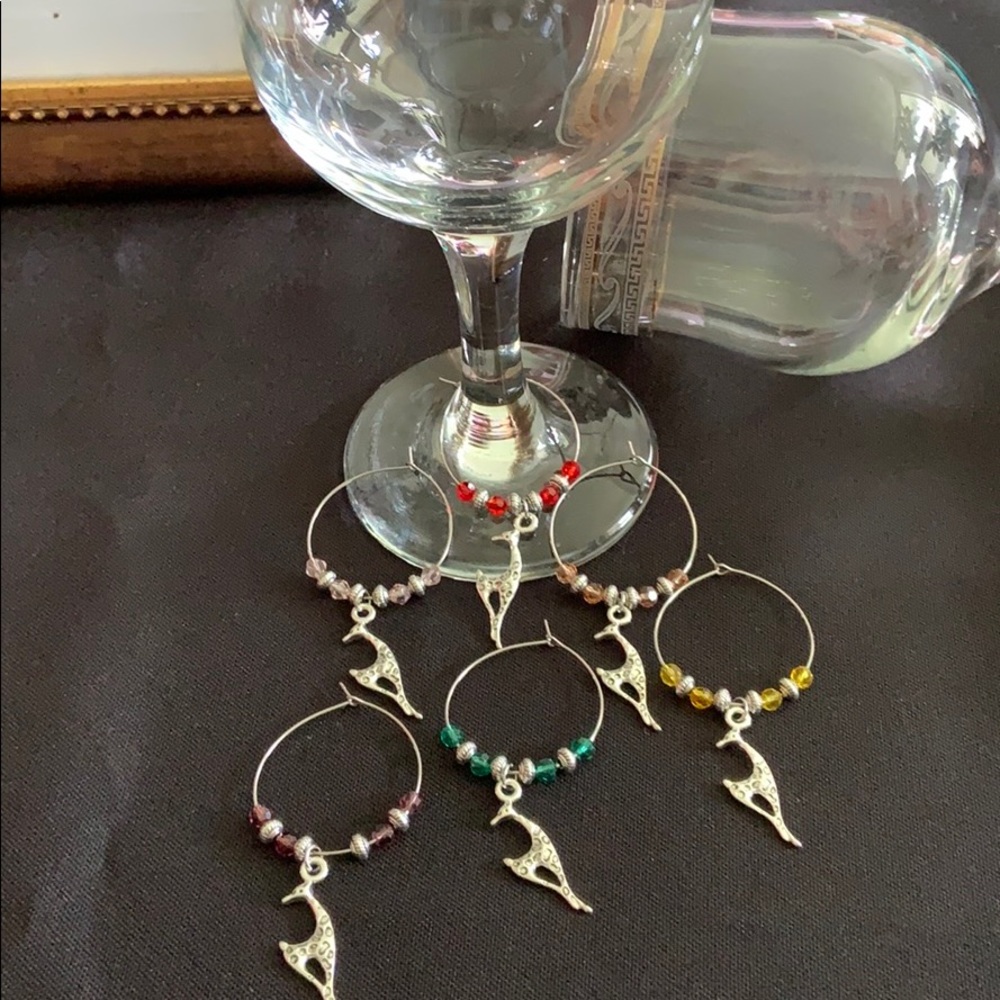 Wine Glass Charms, Set of 6 Zebra Themes